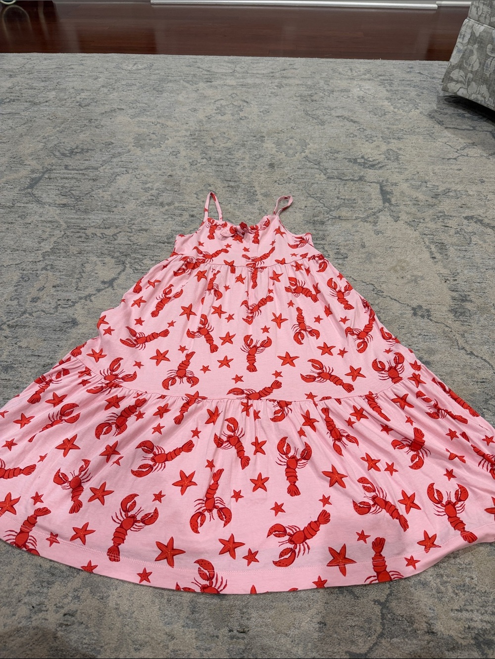 Crewcuts Pink Sundress with Red Lobster & Star Print
